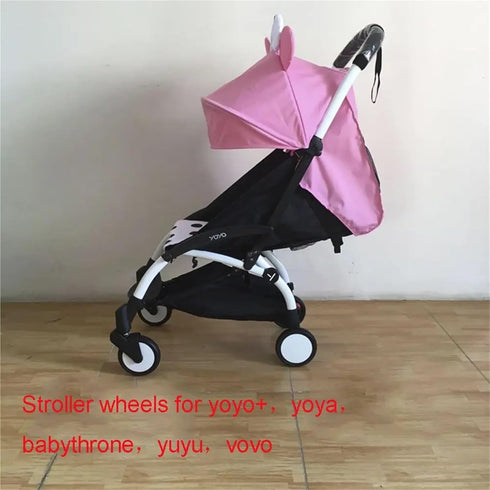 ianufu 5Sets Set) With Tools Front Rear Wheels Stroller Accessories PU Tyre Side Cover Screw Clip Type Wheel Axle