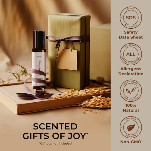 Set Set 2x0.34 oz Sandalwood Roll On & Sandalwood Essential Oils for Diffuser - Essential Oils Aromatherapy Roll On