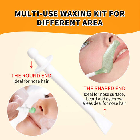 Nose Wax Kit for Men and Women, Nose Hair Removal Wax 50g, 20 Applicators, 10 Nose Wax Pods, 1 Measuring Cup, 8