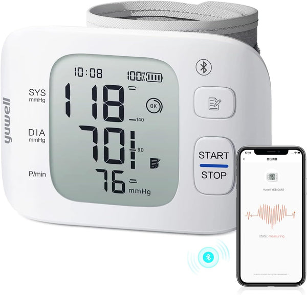 yuwell Smart Wrist Blood Pressure Monitor with Bluetooth | Medical Grade, BP