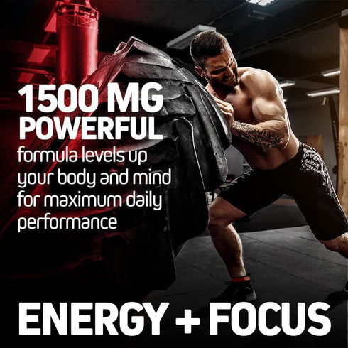 Herbtonics Korean Red Panax Ginseng 1500mg - Energy Supplement for Focus & Vitality - 120 Vegan Capsules