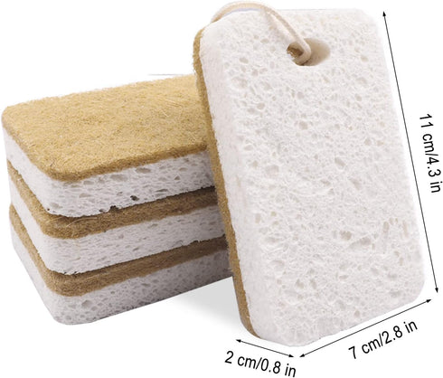 Individually Wrapped Natural Sponge, Non Scratch Kitchen Cleaning Sponge, 20 Pack - Yellow