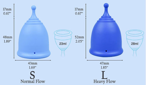 Set 2(Small+Large) 12 SHORDY Menstrual Cups of with Box Soft Menstrual Cup & Flexible Period Cups for Women Upto Hours