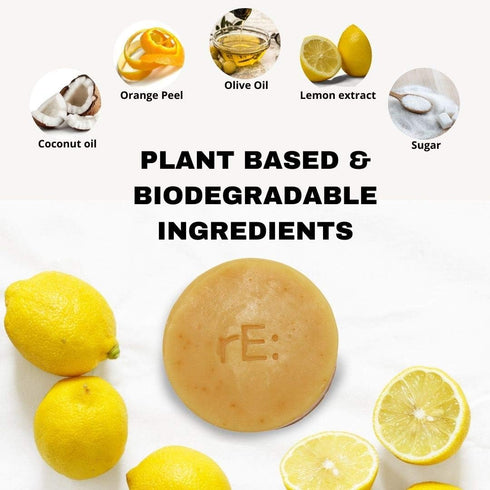 rE: Eco-Friendly Dish Washing Soap Bar with Loofah Holder, Citrus Scented, Plastic Free