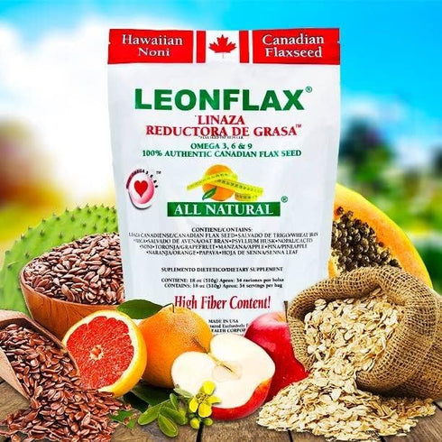 Leonflax 100% Authentic Canadian Flax Seed, 18 Oz Bag, All-Natural Dietary Supplement for Digestive Health