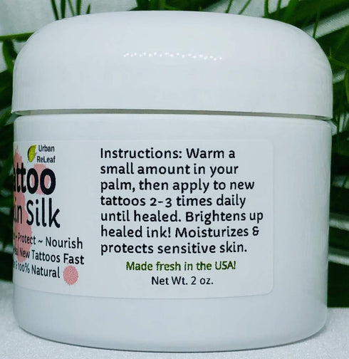 Urban ReLeaf TATTOO SKIN SILK! 100% Natural Shea Butter Salve Ointment, Vegan, Healing Botanicals