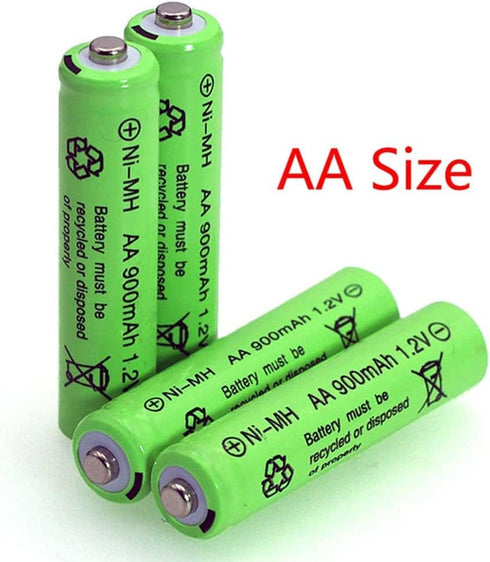 10 Packs 1.2V AA 900mAh Ni-MH Rechargeable Batteries for Solar Lights, Garden Lights, Remotes, Mice