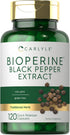 Carlyle Bioperine 10mg, 120 Capsules, Non-GMO & Gluten Free, Supports Curcumin Powder Absorption