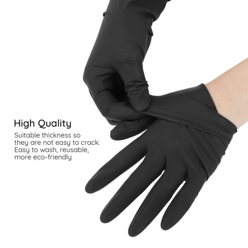 Segbeauty Hair Dye Gloves, 20 Counts Black Reusable Hair Color Gloves, Professional Washable Rubber for Hair Dye Salon