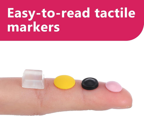 Tucnoeu Impaired,160pcs Pack (4 Bump Dots for Visually Combo Colors) Braille Stickers for Visually Impaired Low Vision