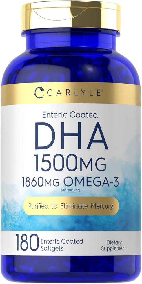 Carlyle DHA Supplement 1500mg - 180 Softgels, Omega-3 Supplement, Non-GMO, Gluten Free