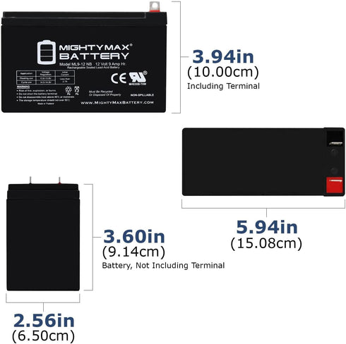 Mighty Max Battery 12V 9AH XG8000E Battery Replacement for Generac Portable Generators