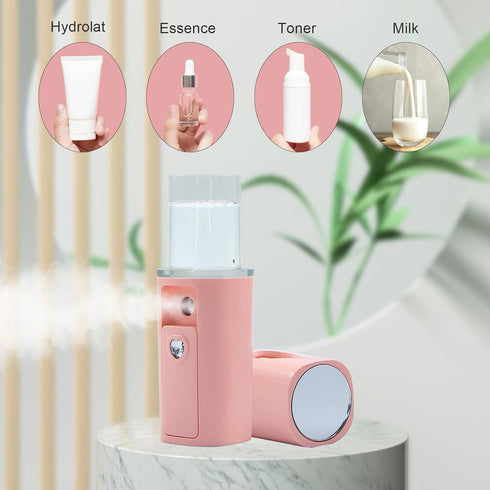 Nano Facial Mister, Portable Mini Face Mist Sprayer, Handy Automatic Facial Steamer for Eyelash Extensions