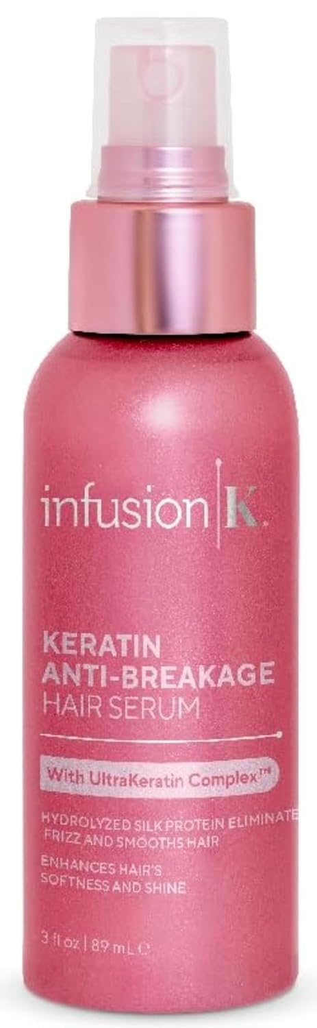 Keratin Anti-Breakage Hair Serum with UltraKeratin Complex, Silk Protein for Frizz Control, Color Safe, 3 oz
