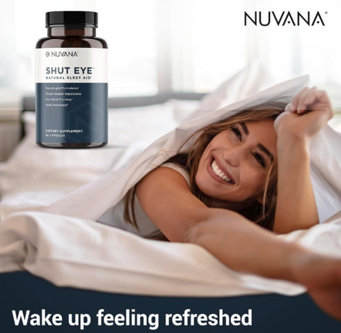 Shut Eye Natural Sleep Aid Supplement for Adults with 5mg Melatonin, 60 Capsules