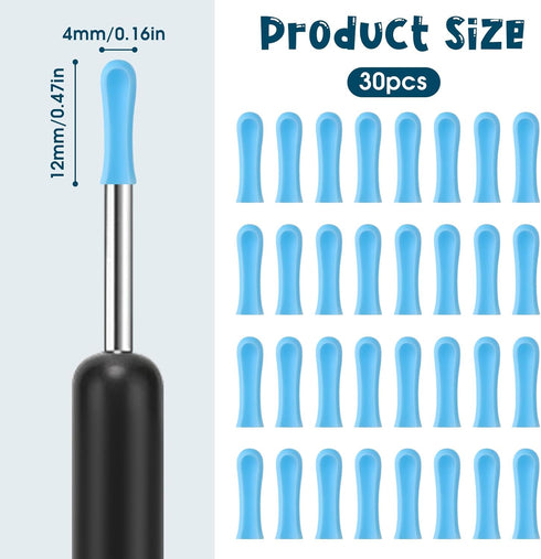 30 Pcs Ear Wax Removal Replacement Tips Replacement Tips Ear for Wet/Dry Ear Wax Cleaning Ear Spoons Accessories Set for Adults Ear Wax Removal Endoscope