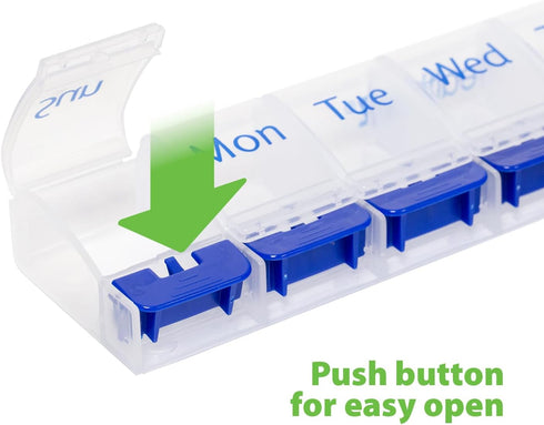 HealthA2Z 7 Pill Box | Easy to Open | Pill Case Days | Medicine Organizer for OTC Medicine & Supplement