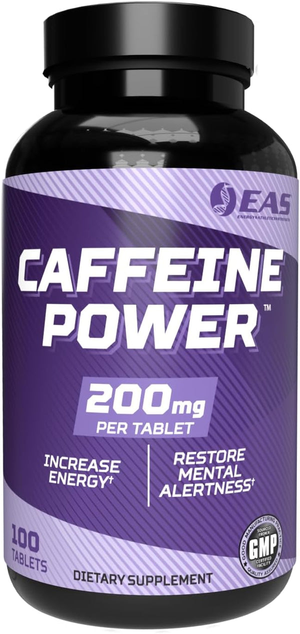 Caffeine Power 200mg: Caffeine Pills Supplement to Increase Energy & Restore Mental Alertness, 100 Tablets
