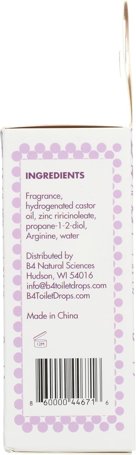 B4 Toilet Drops, 2 Ounce Bottle for Toilet and Bathroom Deodorizer (Lavender Spring)