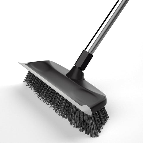 BITOPE Floor Scrub Brush with Long Handle, 10" Heavy Duty Cleaning Brush for Shower, Deck, Tile, Kitchen