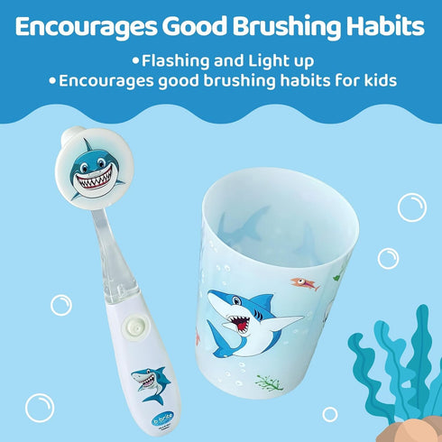 Lily's Home Kids Flashing Timer Toothbrush, Soft Bristles, Light-Up Brushing for Children, Set of 2