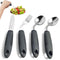 SINHJX 4 Pcs Adaptive Utensils for Elderly, 45 Angled Built Up Handle Utensils