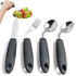 SINHJX 4 Pcs Adaptive Utensils for Elderly, 45 Angled Built Up Handle Utensils