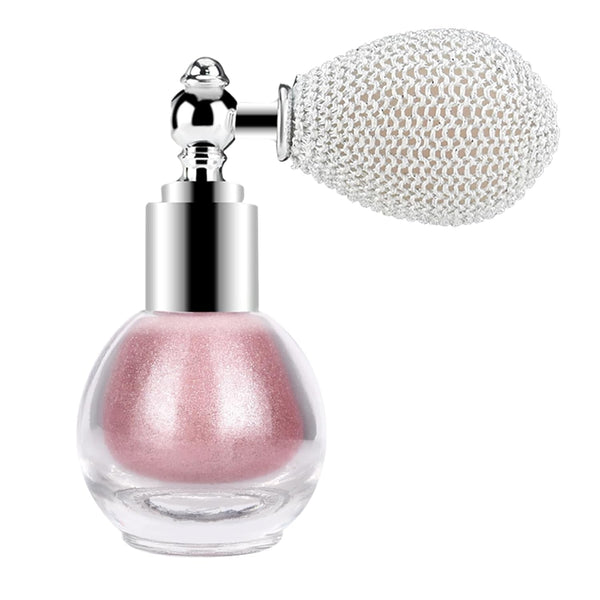 KYDA Highlighter Powder Spray, High Gloss Glitter Makeup, Soft Pink Shimmer Sparkling Powder