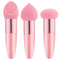 3 Pcs Makeup Foundation Sponge, Pink Beauty Blender Sponge Cosmetic Powder Puff with Handle Applicator
