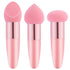 3 Pcs Makeup Foundation Sponge, Pink Beauty Blender Sponge Cosmetic Powder Puff with Handle Applicator