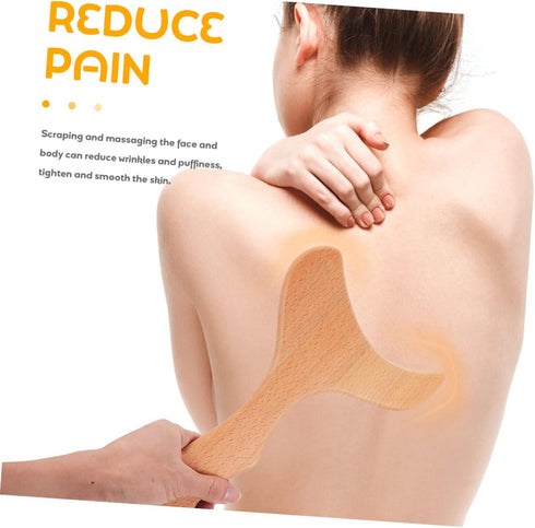 Ipetboom 2Pcs Wooden Gua Sha Boards Smooth Edges Body Massagers for Neck Shoulder Relief and Facial Massage Practical