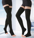 MGANG Medical Thigh High Compression Stockings - Open Toe, 20-30 mmHg, Black XXL, for Varicose Veins
