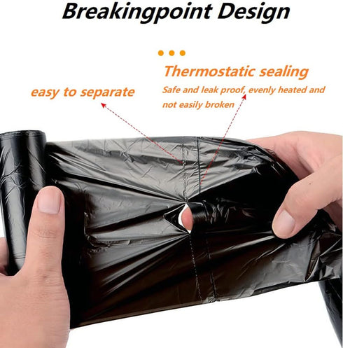 jixik 100 Count Trash Bags, 5 Gallon Garbage Bags with Handles, Unscented Black for Kitchen, Bedroom, Bathroom