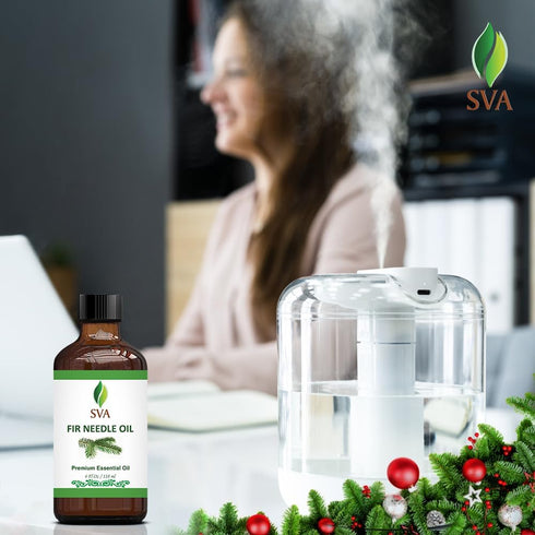 SVA Fir Needle Essential Oil – 4 Fl Oz – 100% Natural for Diffuser, Hair Care, Skin Care, Aromatherapy, with Dropper