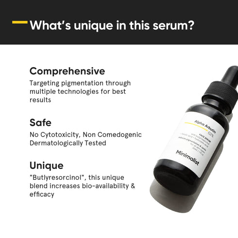 Minimalist 2% Alpha Arbutin Serum, 1 Fl Oz, Removes Pigmentation, Acne Marks, Dark Spots, Brighter & Even Tone for All