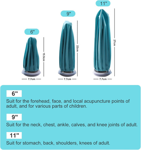 Reusable Ice Pack for Injuries, 9" Hot Water Bag for Hot & Cold Therapy, No-Leak Elastic Bag