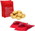 UPSTORE 4PCS 4 Red Microwave Potato Bags Reusable Baked Bag Potato Microwave Baking Pouches for Potato Pouch Cooking