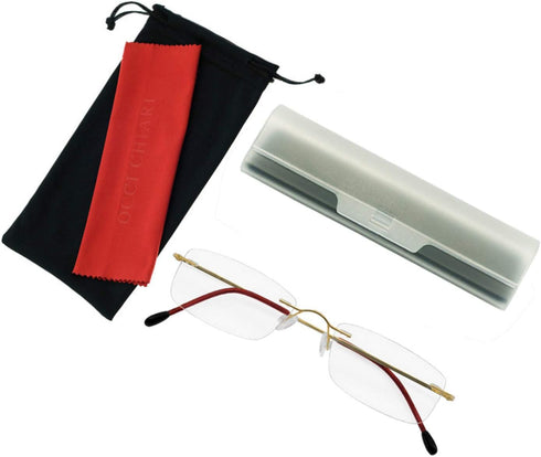 OCCI CHIARI Reading Glasses, 1.75 Magnification for Women Men, Trendy Reader with Titanium Frameless Clear Lens