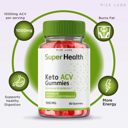 Gummies Gummy (120 Gummies) (Pack 2) rize labs - Super Health Keto ACV - Advanced Weight Loss Formula for Belly Fat