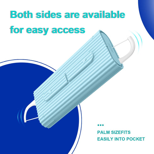 Holy Rose Portable Dental Floss Picks Dispenser, Travel Floss Case with 80 Count Sticks (Blue)