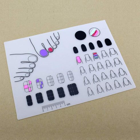 Nail Art Stamping Mat - Silicone Workspace Stamping Plate, Nail Polish Coloring Practice Pad, Translucent color