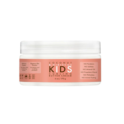 SheaMoisture Curling Styling Cream 6 oz for Curl Definition, Coconut & Hibiscus Curl and Detangle Kids Hair