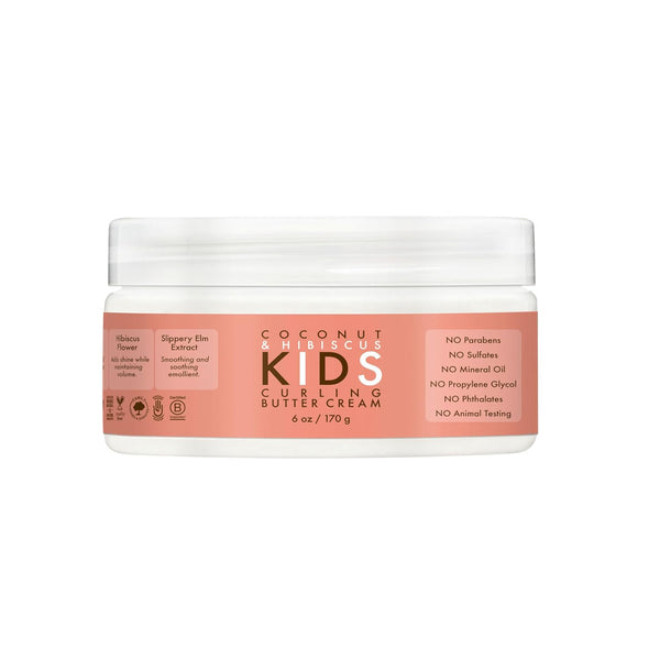 SheaMoisture Curling Styling Cream 6 oz for Curl Definition, Coconut & Hibiscus Curl and Detangle Kids Hair