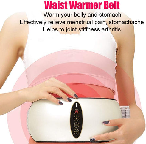 WOOLALA Abdomen Massage Belt with Heat, Therapy Heated Waist Belt Vibrating Back Massager Lower Back Wrap for Pain