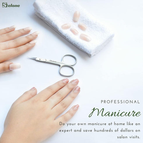 Premium Small Curved Cuticle Scissors, Stainless Steel Manicure & Beauty Scissor for Women
