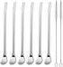 Reusable Stainless Steel Drinking Straws with Filter Spoon, 6 Pieces Yerba Mate Tea Bombilla Straws, 7.1inch
