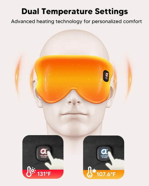 arboleaf Heated Eye Mask, Cordless Rechargeable Warm Compress for Dry Eyes & Better Sleep, Washable & Travel
