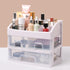 Toguma Cosmetic Storage Box, 3 Drawers and 1 Tray Makeup Organizer for Bathroom Dressing Table (White)