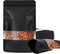 100 Pack Smell Proof Bags, Resealable Mylar Food Storage Bags with Clear Window, Stand Up Self Seal Foil Pouches, Black