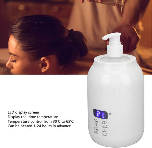 Pissente 110-240V Essential Oil Heater, Massage Oil Heater LED Display Touch Control Temperature Adjust Single Bottle
